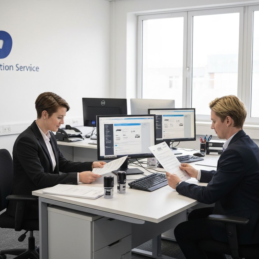 Team prüft Unterlagen